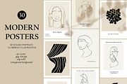 Modern Posters. Women line portraits, a Decorative Illustration by NKTN (Thumbnail 1 of 9)