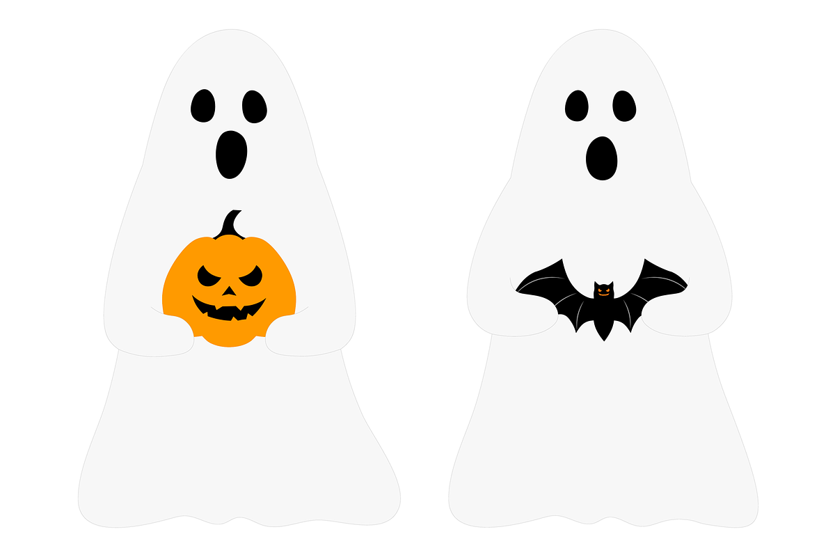 Halloween Ghost with pumpkin clipart, an Illustration by IrinaShishkova (Photo 3 of 5)