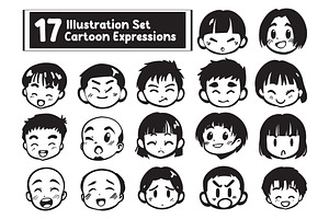 17 Illustration Cartoon Expressions, an Illustration by jongcreative