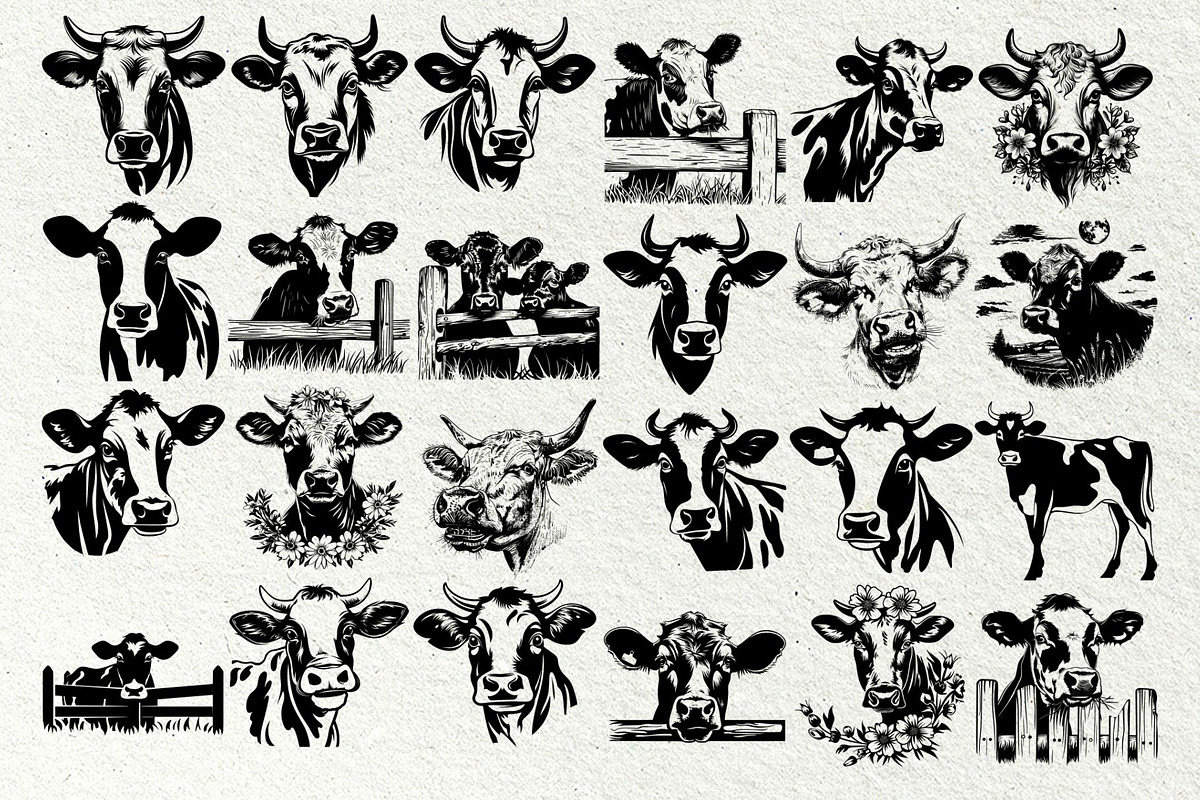 Cow SVG Bundle. Farm scene, an Animal Illustration by DENIDigitalArtSudio (Photo 2 of 8)