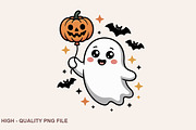 Cute Chubby Ghost Clipart Bundle, a Graphic by crative8112 (Thumbnail 4 of 7)