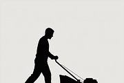 silhouette of a man mowing the lawn, an Illustration by Amazin_art (Thumbnail 18 of 21)