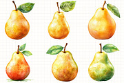 Watercolor Pear Clipart, an Illustration by Libby Wishes (Thumbnail 5 of 6)