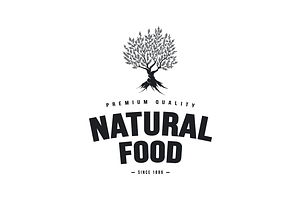Organic natural food tree logo
