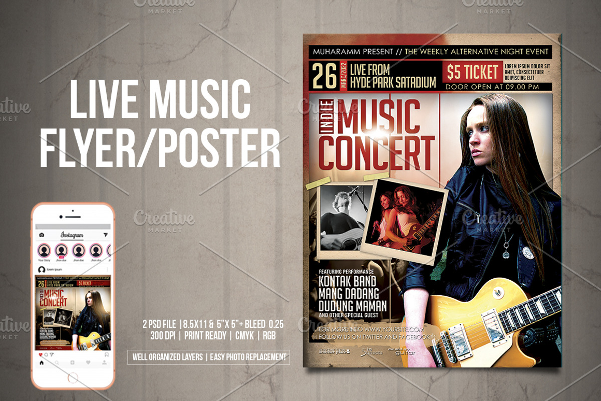 Live Music Flyer / Poster, a Flyer Template by Septian