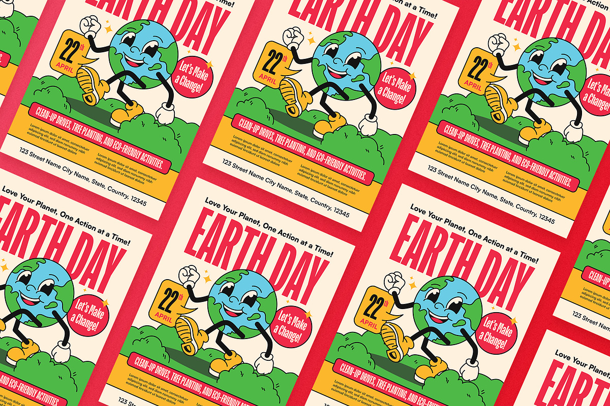 Retro Earth Day Flyer, a Flyer Template by Aiyari Graphic (Photo 2 of 3)