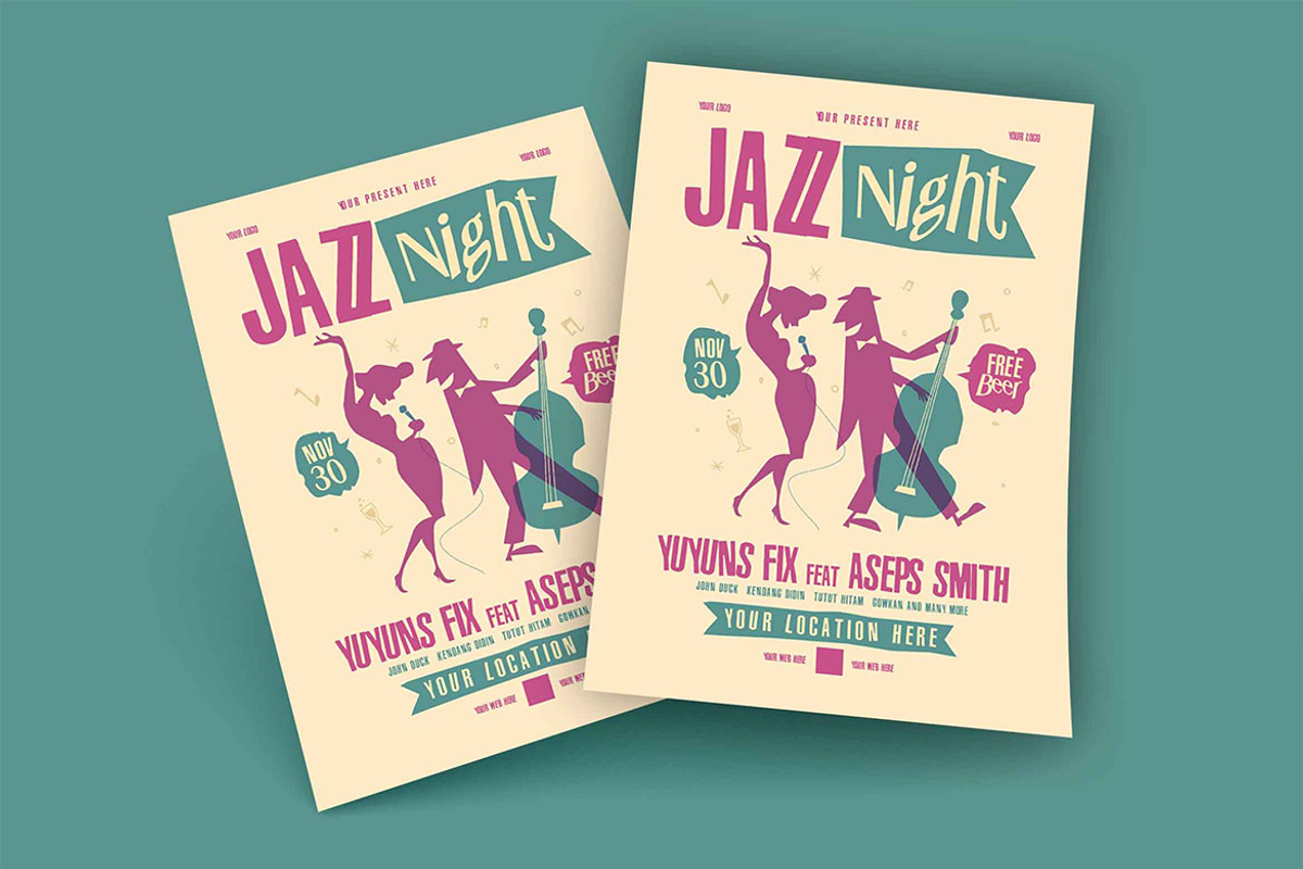 Jazz Night Music Flyer, a Flyer Template by megarez (Photo 2 of 3)