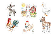 Watercolor Cute Farm Animals Clipart, an Animal Illustration by BerryPieArt (Thumbnail 4 of 4)