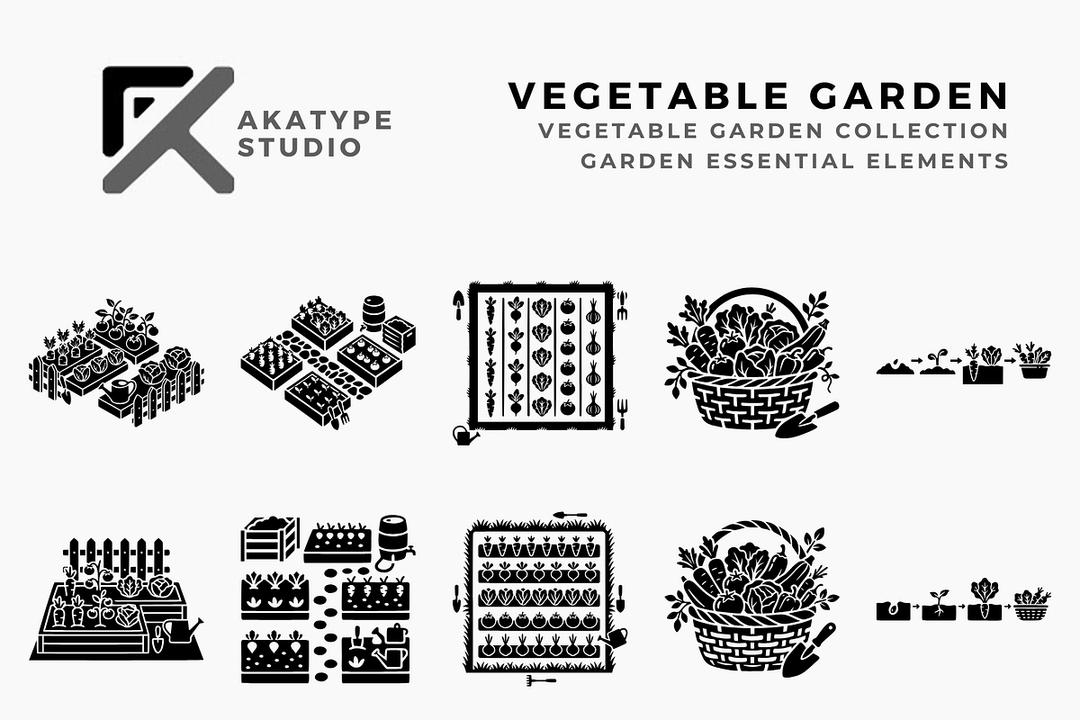 Vegetable Garden Collection, a Solid Icon by Akatype Studio (Photo 1 of 3)