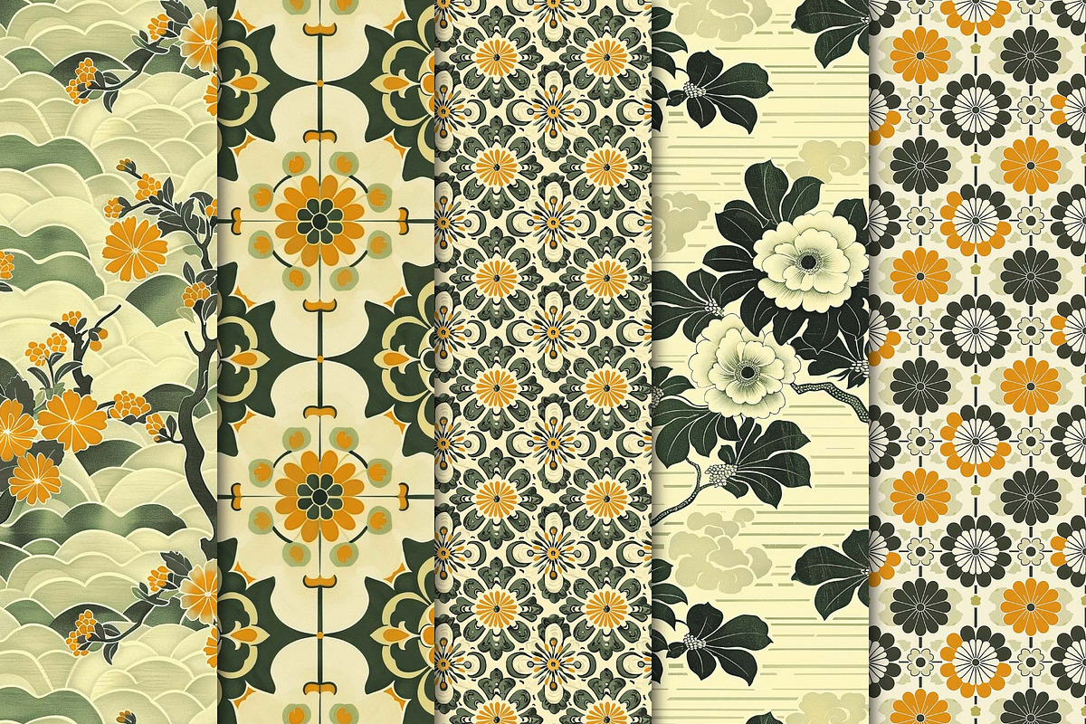 Graceful Asian Repeat Patterns, a Pattern Graphic by Maishop (Photo 3 of 4)