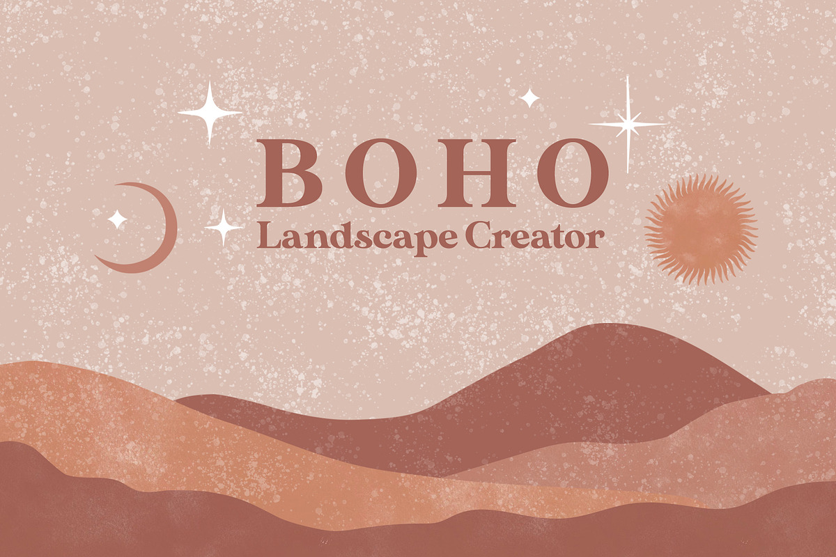 Boho Landscape Art Creator Photoshop, a Texture Illustration by The Gypsy Goddess (Photo 1 of 13)