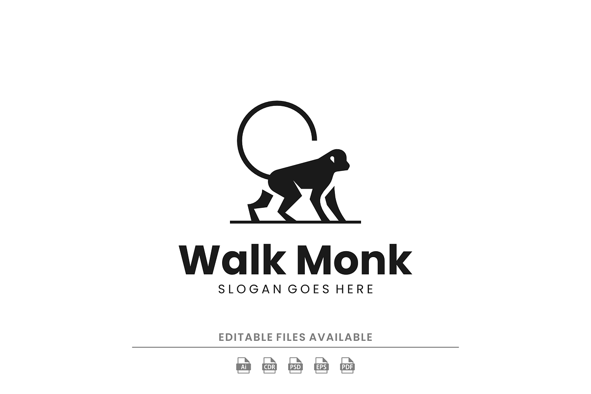 Monkey Walk Silhouette Logo Design, a Branding & Logo Template by Artnivora.Std