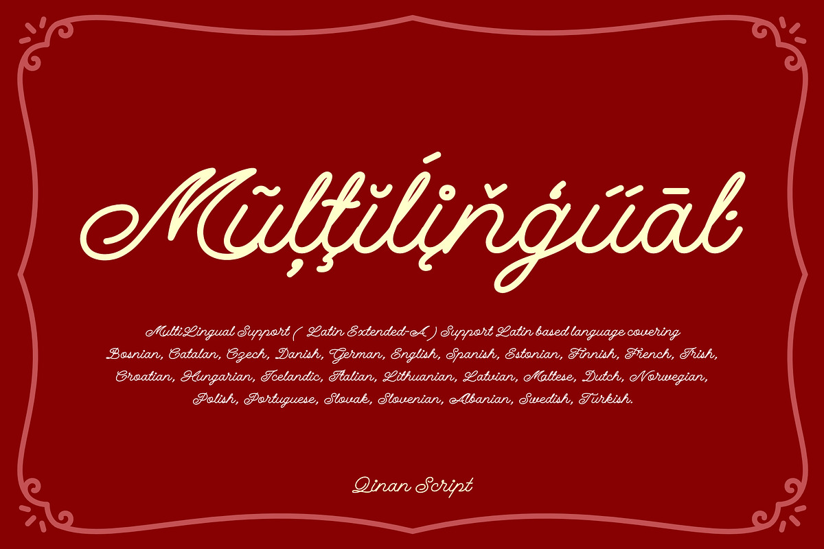 Qinan Script - monoline script font, a Script Font by Brainware Graphic (Photo 8 of 13)