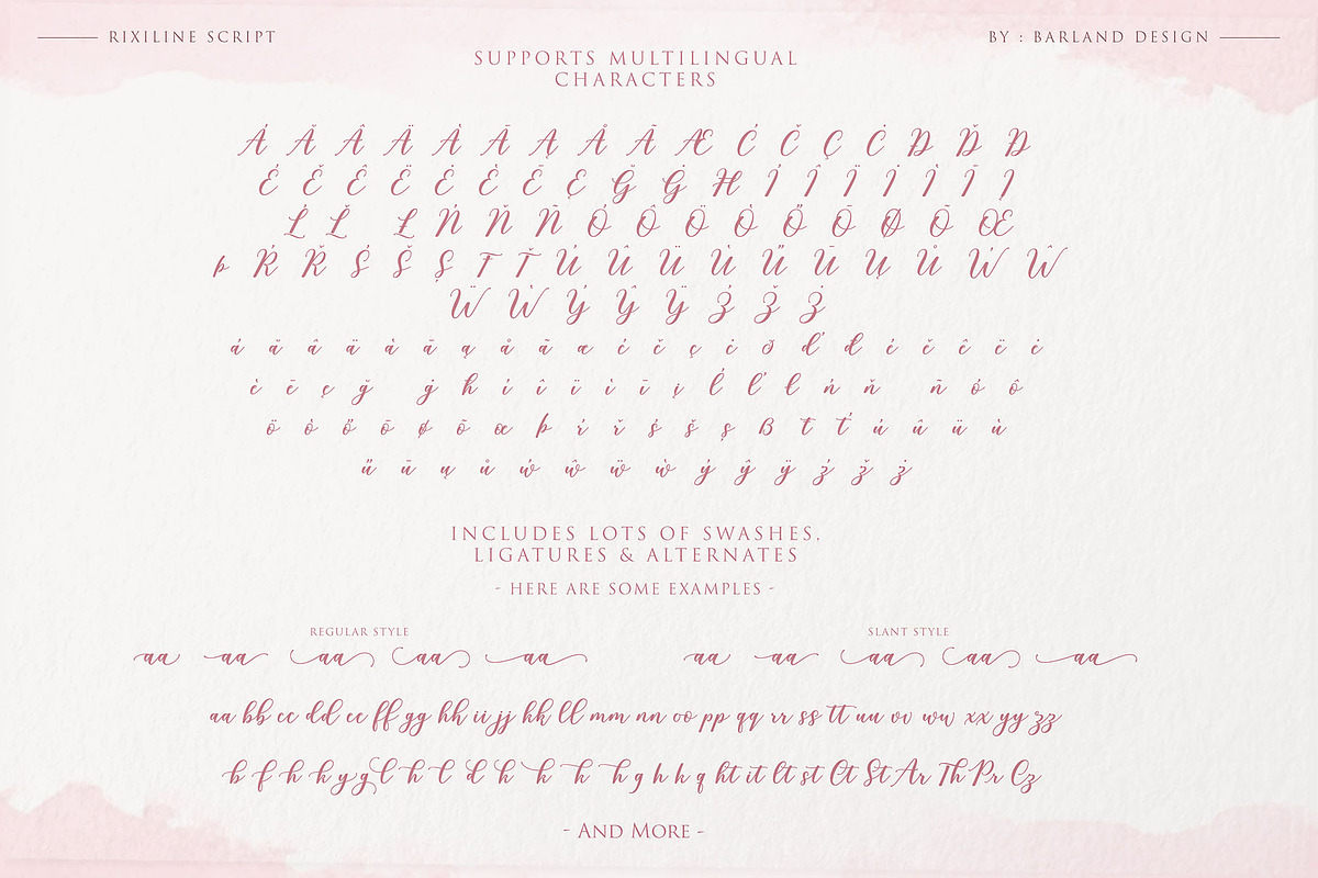 Rixiline Script Font, a Script Font by Barland Design (Photo 5 of 7)