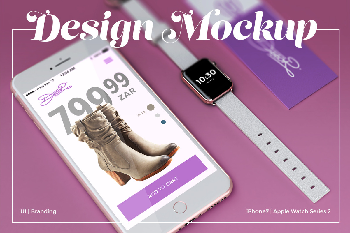 UI/Branding Design Mockup, a Product Mockup by illustrated (Photo 2 of 5)
