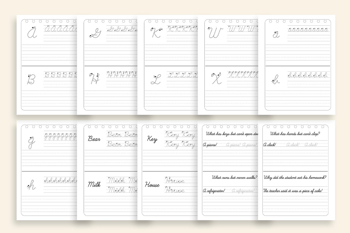 Cursive Handwriting Workbook for Kid, a Stationery Template by Graphic Template (Photo 2 of 3)