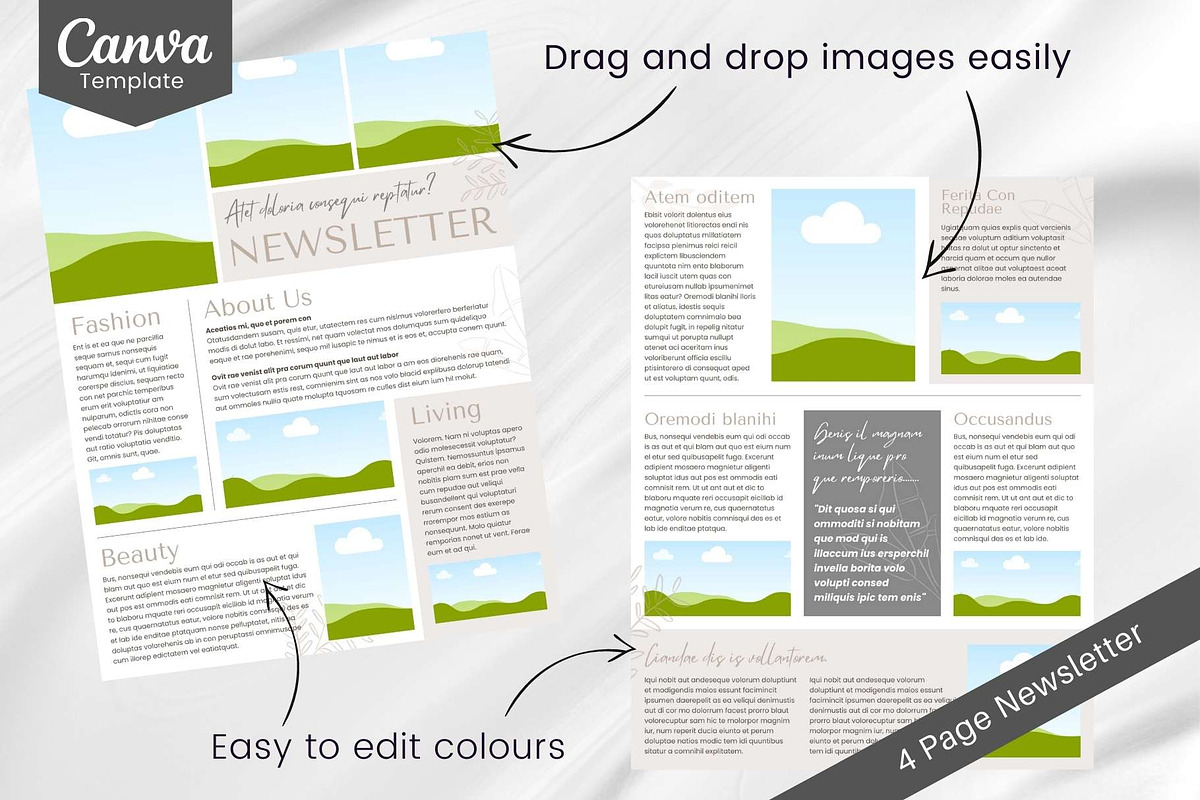 Canva Newsletter Template Cosmetics, an Email Template by PixelCraft (Photo 3 of 15)