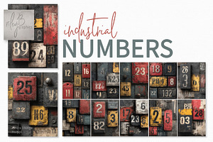 Industrial Numbers, a Decorative Illustration by rileyBgraphics