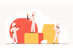 Cheese tasting gourmet fat dairy, a Person Illustration by Lemberg Vector