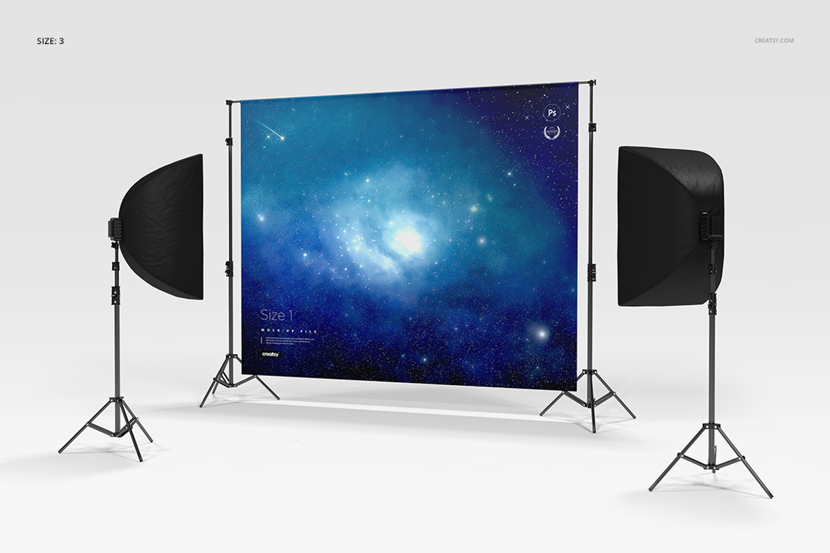 Custom Printed Backdrop, a Merchandise Mockup by creatsy5