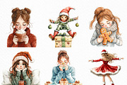 Cute Holiday Girls–Funny Christmas, an Illustration by Craft Nest (Thumbnail 3 of 6)