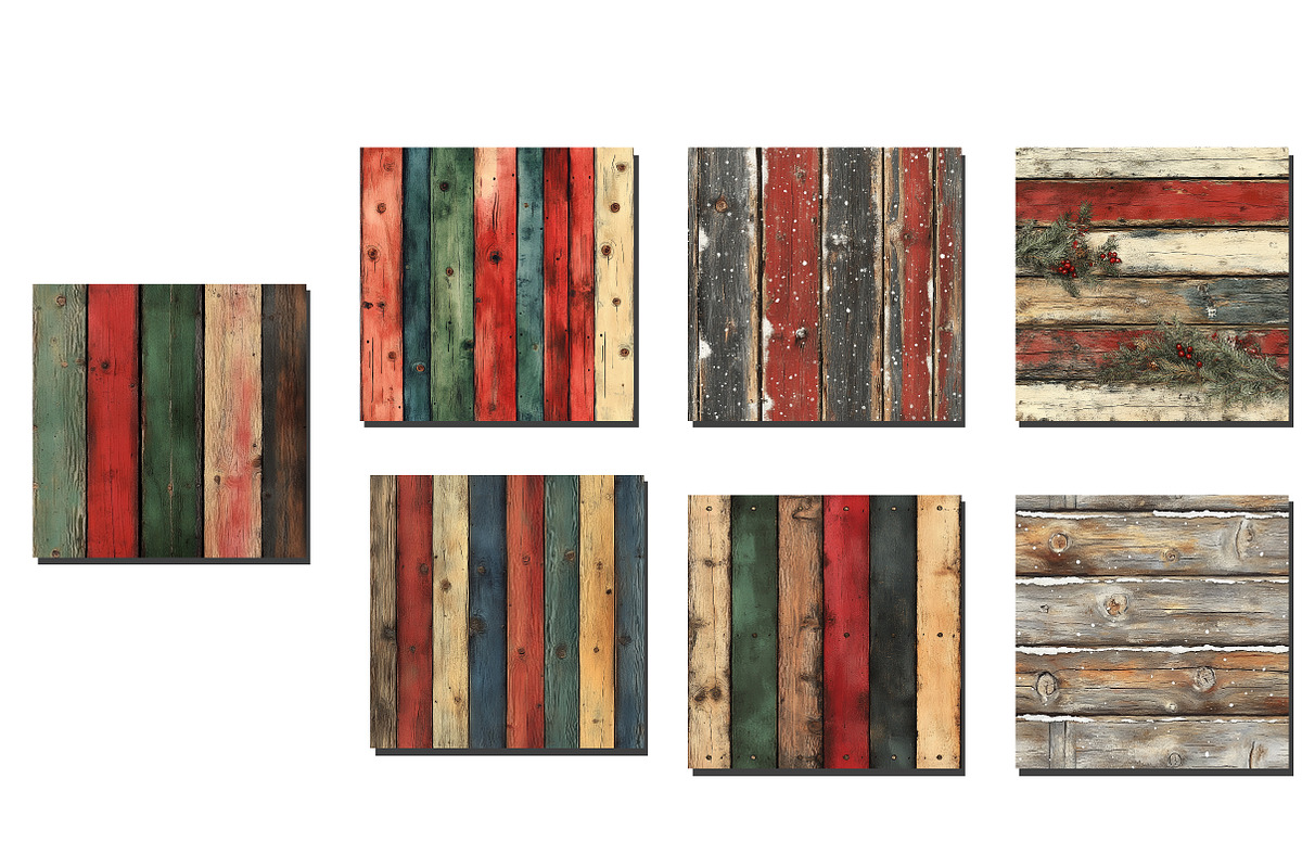 Christmas Wood Textures, an Illustration by Designworld (Photo 4 of 5)