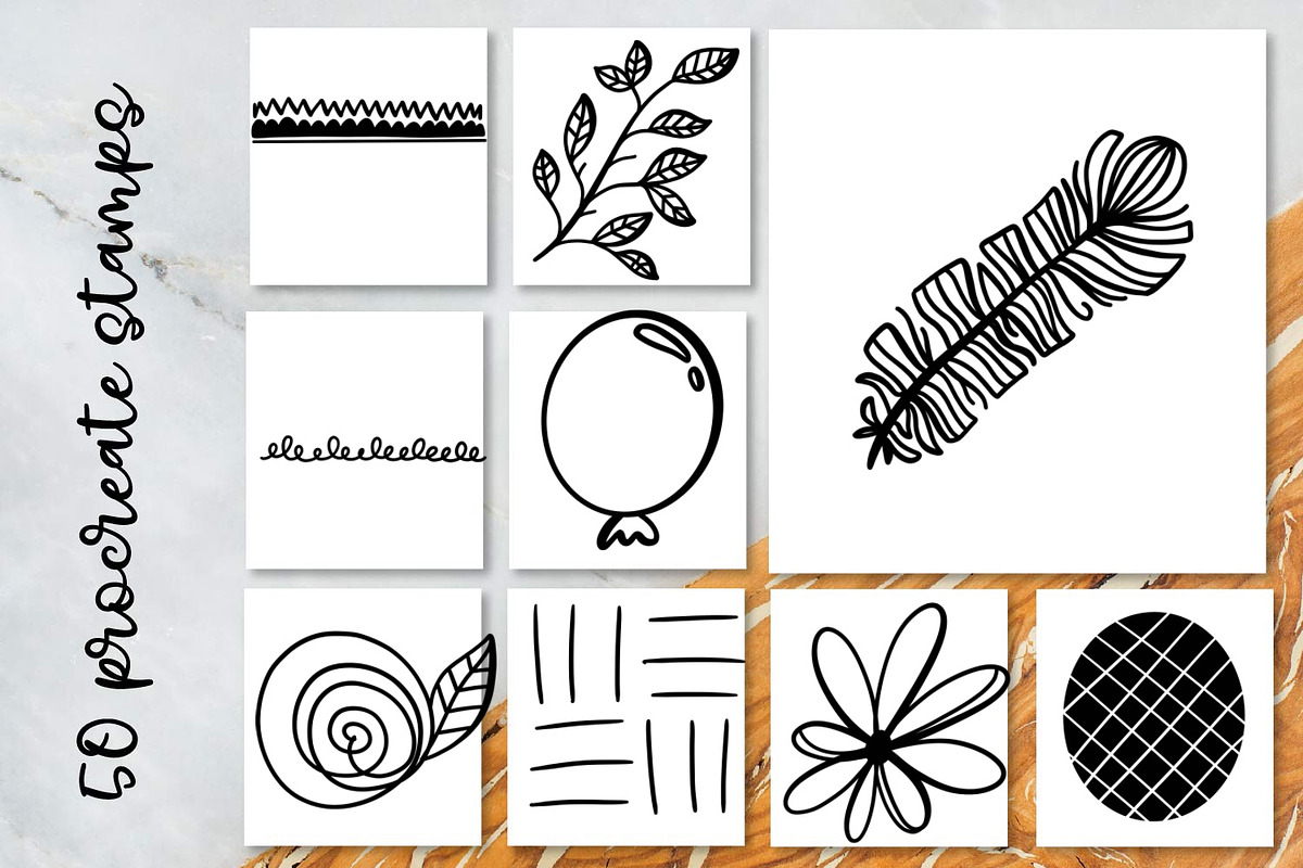 Procreate Stamp Brush Kit preview 2