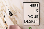 6 mockup posters in the interior, a Product Mockup by FilL239 (Thumbnail 3 of 7)