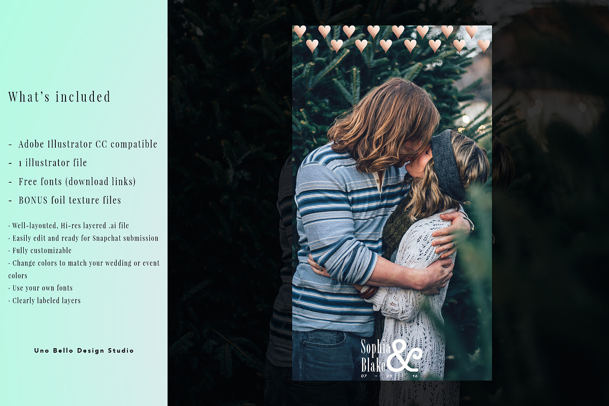 Glitz Wedding Geofilter, a Social Media Template by Uno Bello Design Studio (Photo 3 of 3)