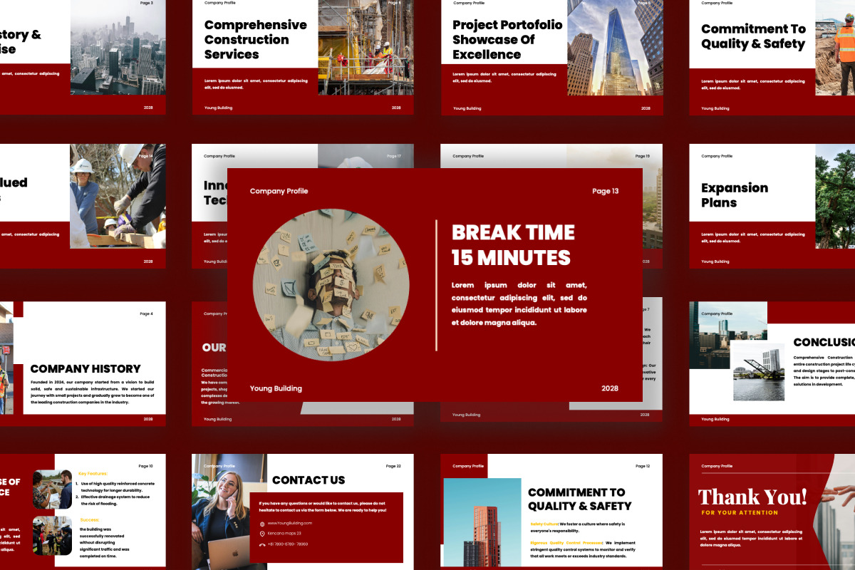 Modern Construction Google Slides, a Presentation Template by twinstd (Photo 3 of 4)