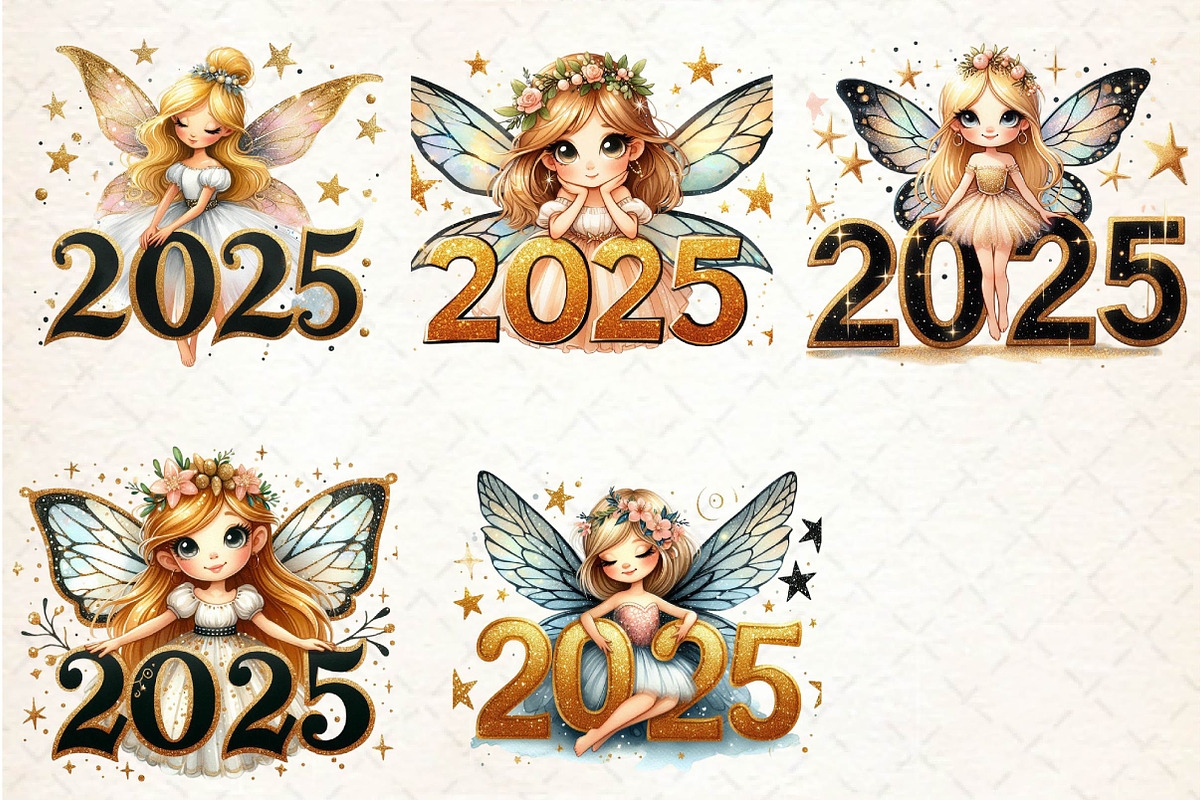 New Year Fairy Girls Clipart, an Illustration by CreationArt (Photo 4 of 4)