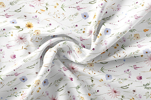 Wild Flowers Seamless Pattern