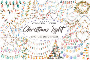 Christmas Light Strings Clipart, an Illustration by designcity5