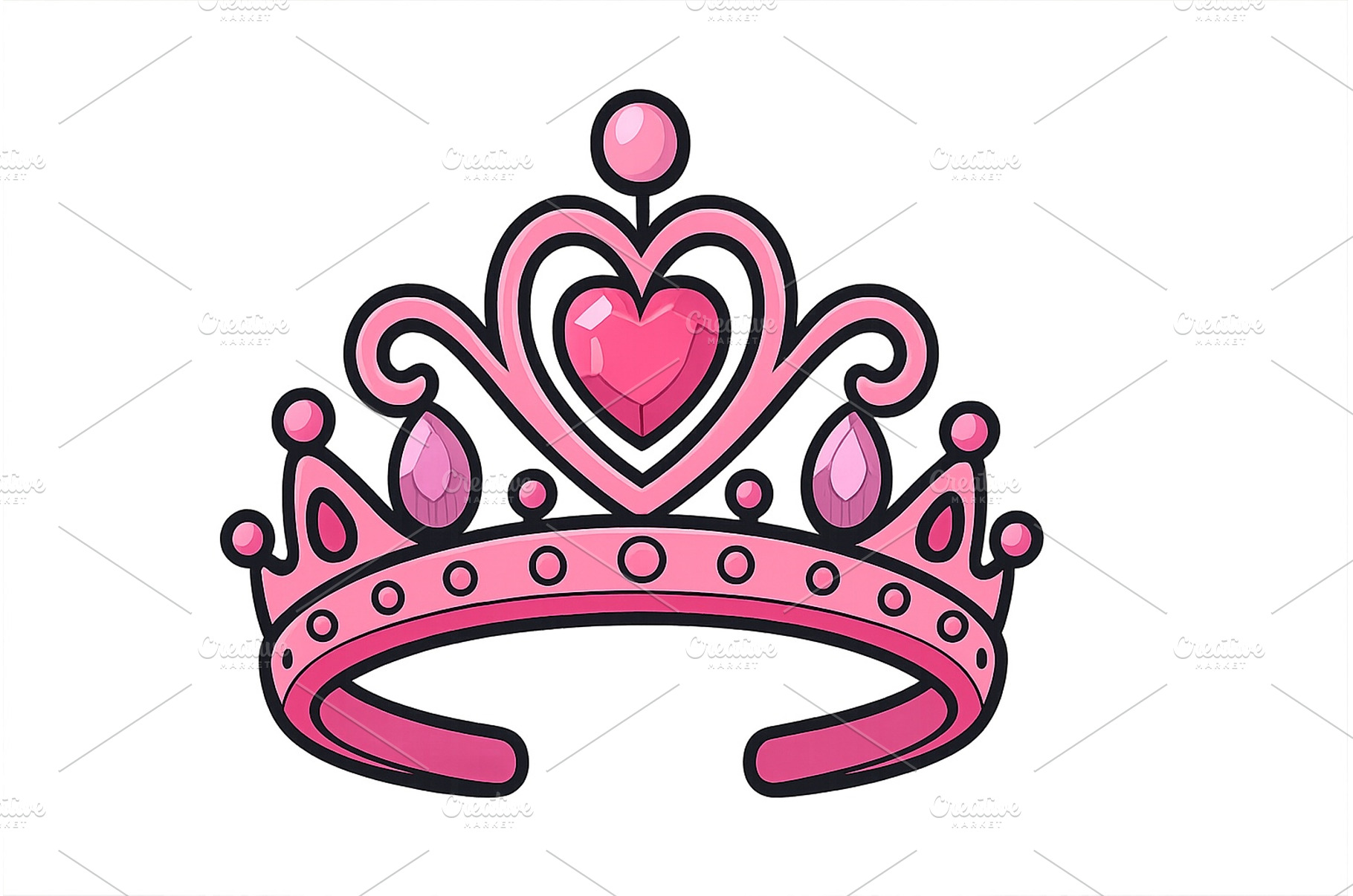 Pink crown design featuring heart, a Beauty & Fashion Photo by ZinetroN