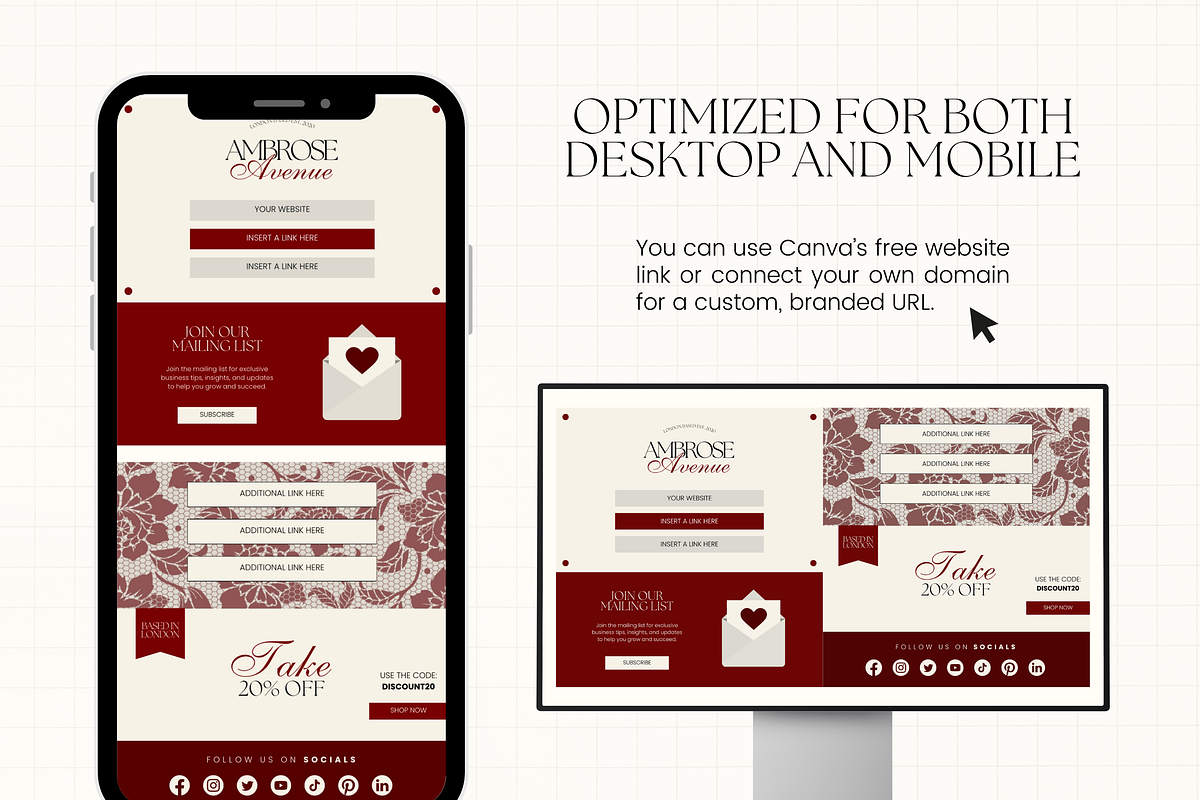 Canva Link in Bio Template, a Landing Page Template by Branding Babe Co. (Photo 3 of 5)