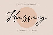 Hassey - A Modern Calligraphy Font, a Script Font by Graphicfresh (Thumbnail 1 of 7)