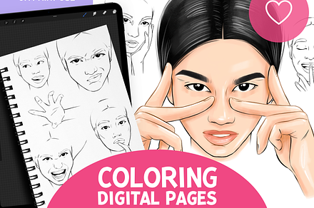 Asian Faces Coloring, a Photo by Starkin Art
