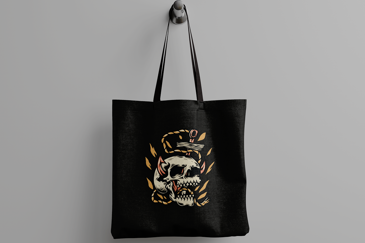 Skull with rope and devilish details, an Object Illustration by nomlimo.com (Photo 3 of 3)
