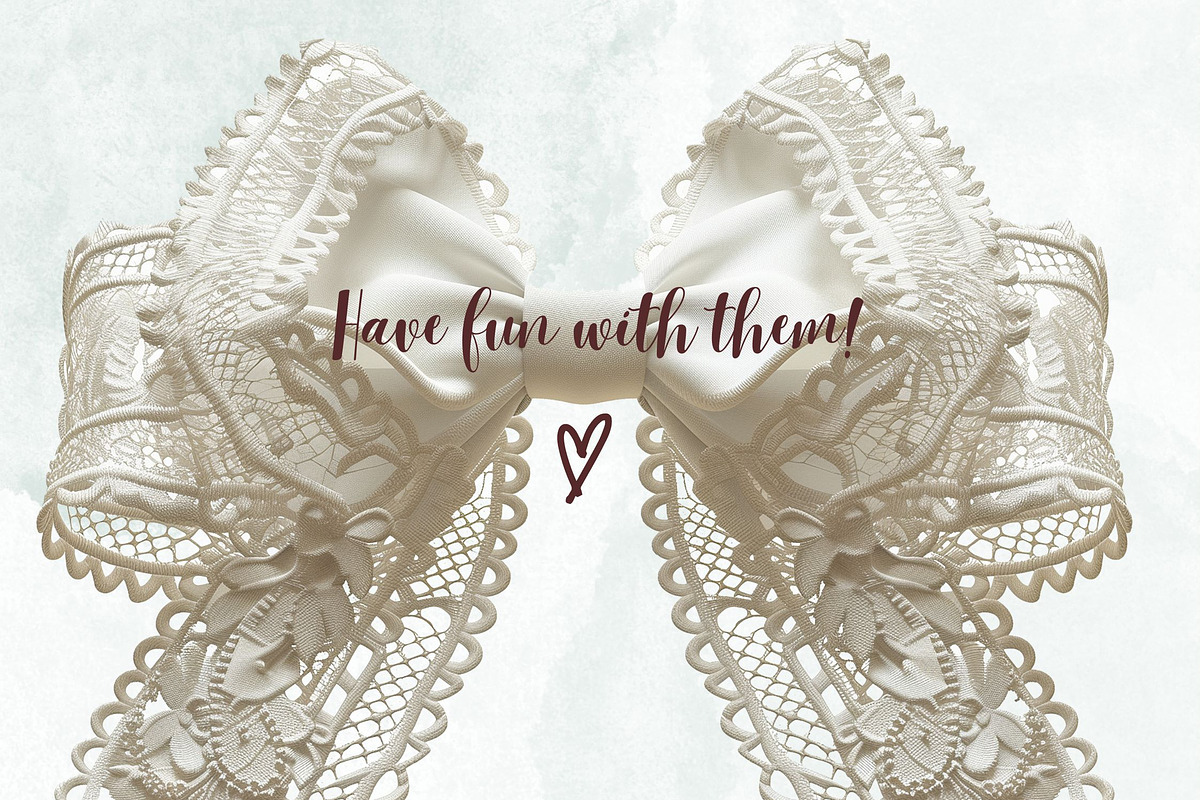 Lace Bows Clipart Set, a Decorative Illustration by Loony Dream Designs (Photo 4 of 4)