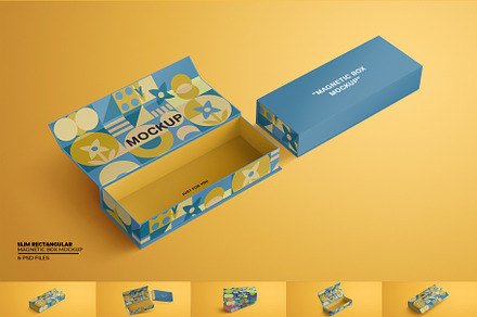 Slim Rectangular Magnetic Box Mockup, a Product Mockup by Sheikhadesign