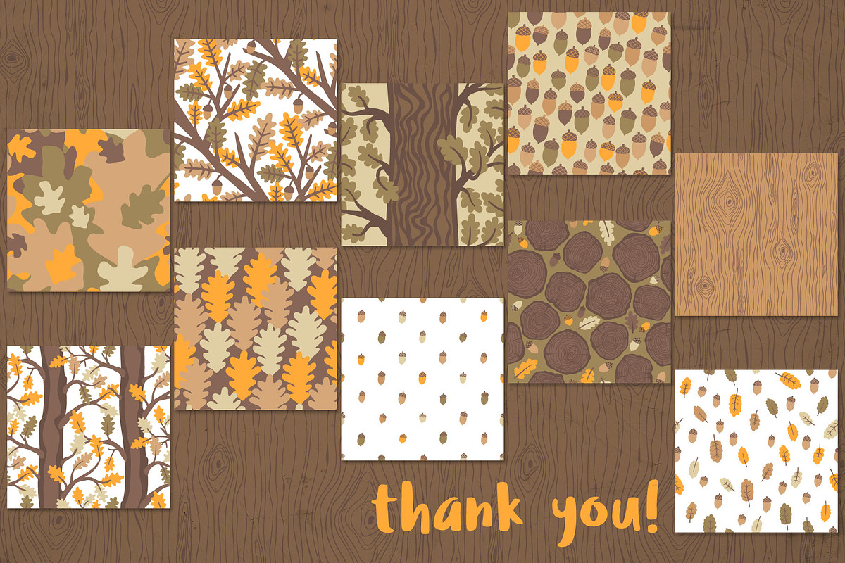 Oak Patterns, a Pattern Graphic by pineart (Photo 5 of 5)