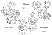 Outlined Flowers, an Object Graphic by VictoriaKStudio (Thumbnail 1 of 4)