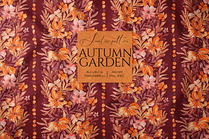 Vertical Fall Flora Seamless pattern