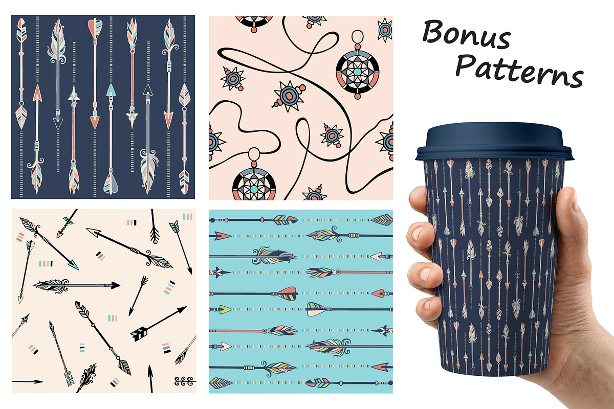 Tribal Vector Clipart. Boho set, a Decorative Illustration by Live line (Photo 14 of 14)