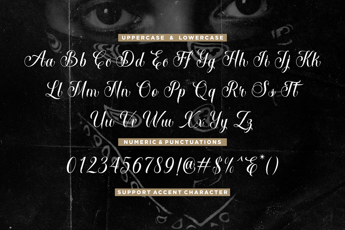 Ruthlock - Tattoo Script Font, a Script Font by Essentials Studio (Photo 7 of 8)