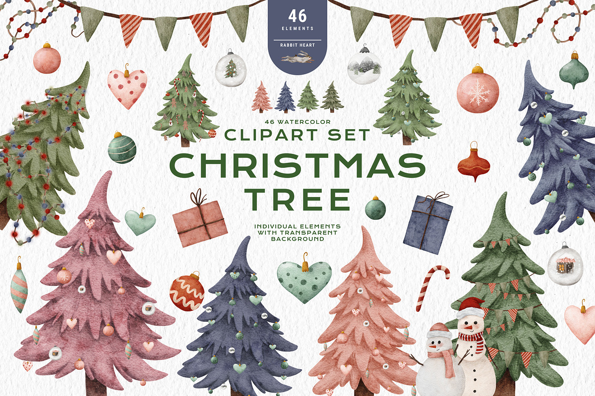 Christmas Pine Trees Ornament PNG, a Decorative Illustration by Rabbit Heart (Photo 1 of 11)