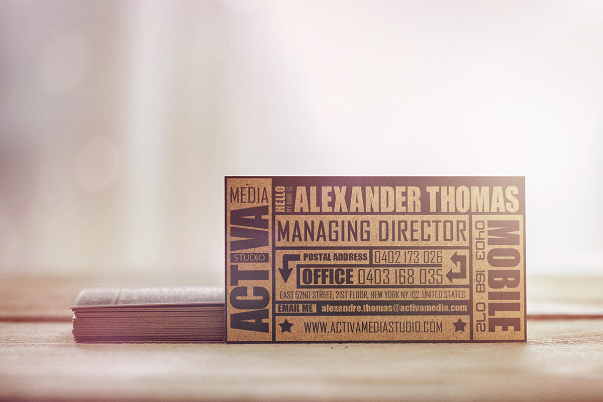 Kraft Paper Business Card, a Business Card Template by Marvel (Photo 1 of 4)