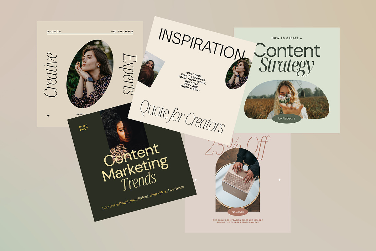 Content Creators Instagram CANVA PS, a Social Media Template by September 5th (Photo 4 of 18)