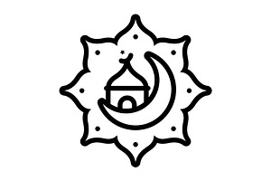 Islamic ramadan black icon, an Outline Icon by Creative priyanka
