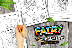 140 Vector Fairy Coloring Pages